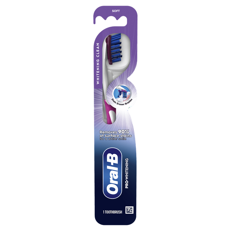 Oral-B Pro Whitening Toothbrushes, Soft, 1 Count, for Adults