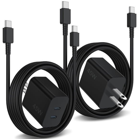 Cargador REUTIXUN de 45 W de doble puerto con cable USB C a C de 3 m para Samsung