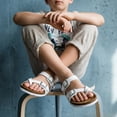 thumbnail image 4 of Cushionaire Luna Kids Sandals, Supportive Cork Footbed Slides for Kids, Boys and Girls with Adjustable Buckles and Comfortable Fit, 4 of 14