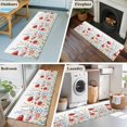 thumbnail image 6 of Red Flower Runner Rug 2x6 Washable Kitchen Rug Non-Slip Lightweight Thin Soft Low Pile Bathroom Runner Botanical Blue Plant Pink Garden Poppy Floral Carpet for Hallway Laundry Room Bedroom Entryway, 6 of 9