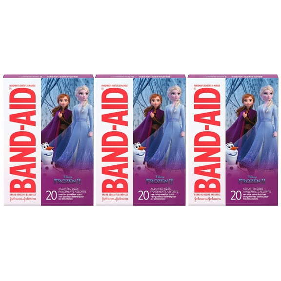 Band Aid Adhesive Bandages, Disneys Frozen, Assorted Sizes - 20 Ea, 3 Pack