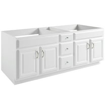 Design House Concord 4-Door 3-Drawer Bathroom Vanity Without Top, Brazilian Pine Wood and Enhanced Stability, Unassembled, 72x21, White