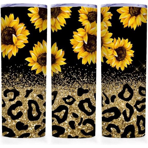 Birthday Gifts for Women Mom,20 oz Personalized Sunflowers Skinny Tumblers with Lid,Inspirational Stainless Steel Insulated Coffee Cup for Hot and Cold Drinks,Coffe Trave Mug for Women (Sunflowers )