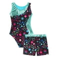 thumbnail image 5 of Ocealan Girls Floral Printed Gymnastics Leotard Shorts 2 Pcs Dance Outfit Tumbling Bodysuits Starry Black 16, 5 of 5