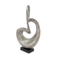 thumbnail image 6 of 16" x 30" Gray Mother of Pearl Shell Swirl Abstract Sculpture with Black Base, by DecMode, 6 of 10