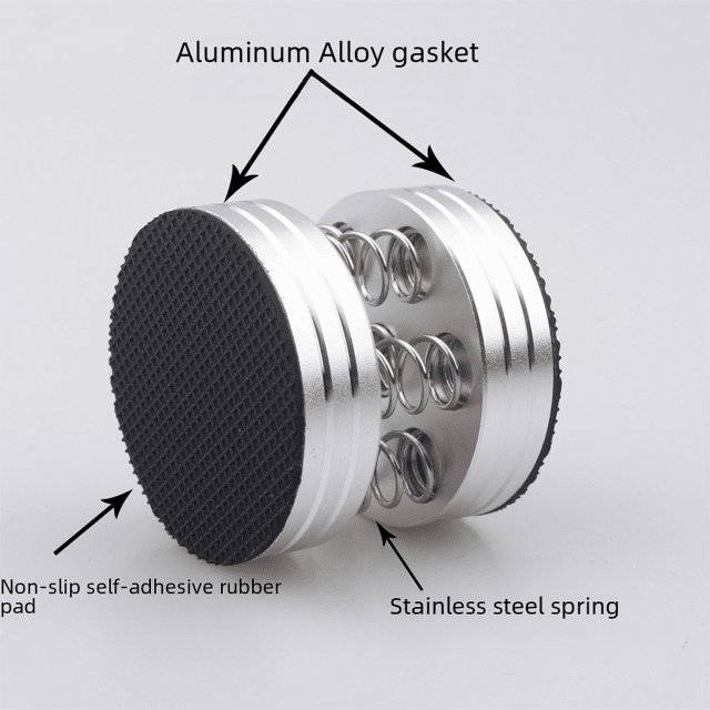 Almohadilla para pies para equipos de altavoces de alta fidelidad, resorte de aleación de aluminio, almohadilla para pies con absorción de impactos