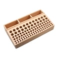 thumbnail image 3 of Organizador de herramientas de madera y cuero, soporte para herramientas de tallado, versátil, resistente, con base antideslizante para uso doméstico 98 hoyos, 3 of 8