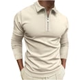 thumbnail image 1 of Camisas de hombre con cuello vuelto y cremallera, camisetas casuales ajustadas, camiseta básica de manga larga Pompotops  oipoqjl28346, 1 of 3