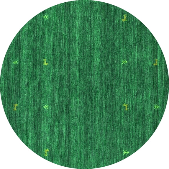 Ahgly Company Indoor Round Abstract Green Contemporary Area Rugs, 7' Round