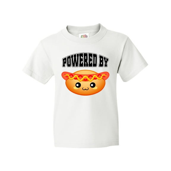 Inktastic Hot Dog Powered By Hotdogs Youth T-Shirt