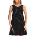 thumbnail image 1 of Fotbe Black Marble Texture Abstract Vestido de Verano sin Mangas para Mujer – Vestido Midi Línea A, Estilo Camiseta Floral, Vestido Playero Casual y Fluido, 1 of 7