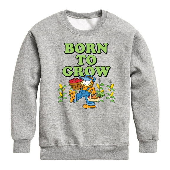 Garfield - Born To Grow - Toddler & Youth Crewneck Fleece Sweatshirt