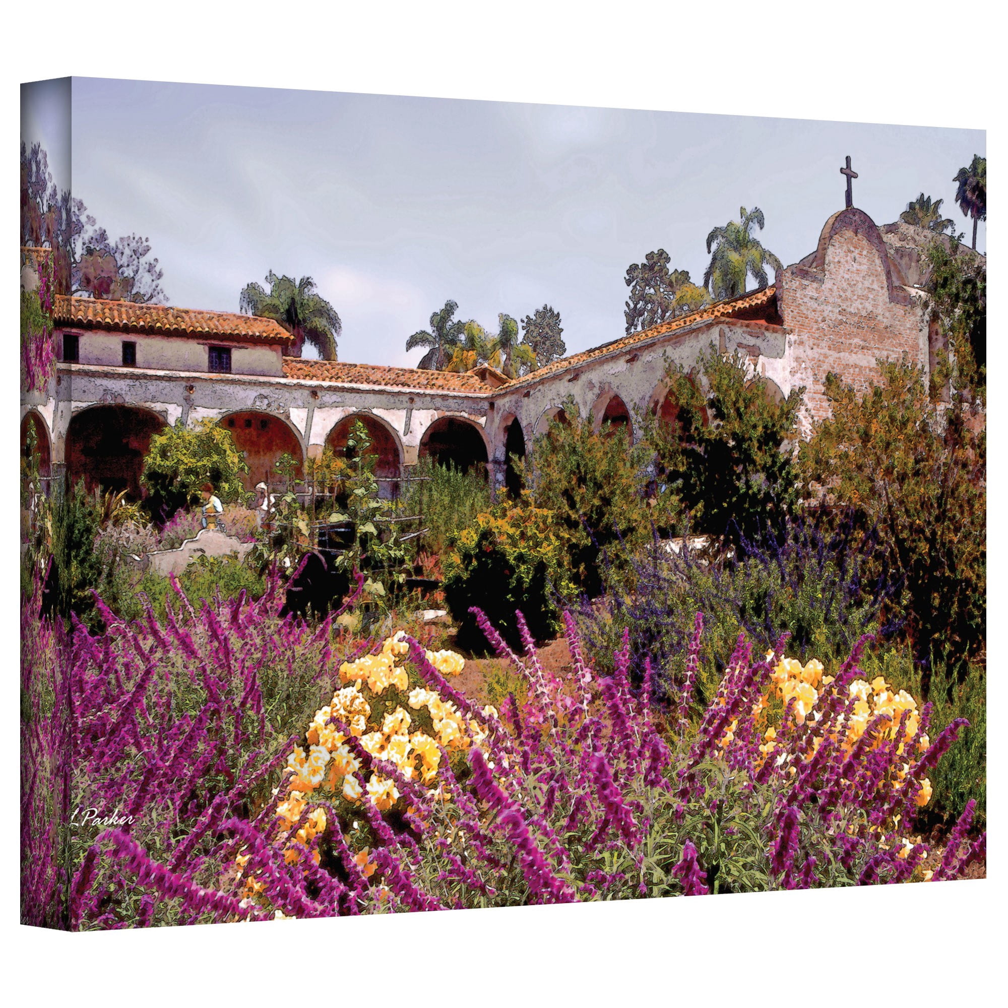Linda Parker "Gardens Of Mission San Juan Capistrano" Gallery-Wrapped Canvas