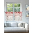 thumbnail image 4 of Red Polka Dot Sheer Curtains 2 Panels Set Watercolor Red Gradient Abstract Modern Lihgt Filtering Rod Pocket Voile Drape, Semi Sheer Window Curtains for Bedroom Living Room, 52"x45", 4 of 5