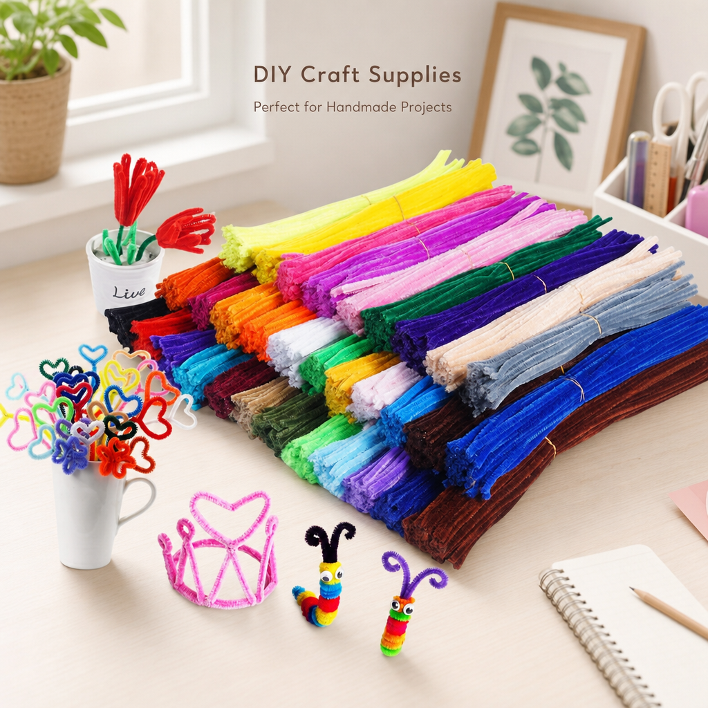 1600 Pcs Pipe Cleaners 32 Colors Chenille Stems for DIY Art Crafts