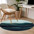 thumbnail image 4 of Round Rugs 4Ft, Turquoise Round Area Rug Washable Indoor Throw Carpet, Modern Abstract Geometric Art Golden Soft Non Slip Circle Rug for Kitchen Nursery Room Home Decor Aesthetic, 4 of 8