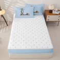 thumbnail image 4 of Homewish Cheetah Print Letter Monogrammed L Zipper Twin Comforter Sets with Fitted Sheet and 2 Pillowcases for Teens,Girls Blue Bow Knot Zipper Bedding Set,4-Piece, 4 of 6