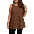 thumbnail image 1 of Ixbnca Débardeurs pour Femmes Grande Taille Sans Manches à Col Rond Blouses Décontractées Légères Tuniques Amples, 1 of 7