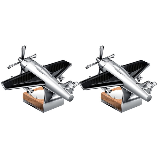 BRIGHTFUFU 2pcs Adornos de coche Energía solar Girar Helicóptero Decoración de aromaterapia (Sin perfume
