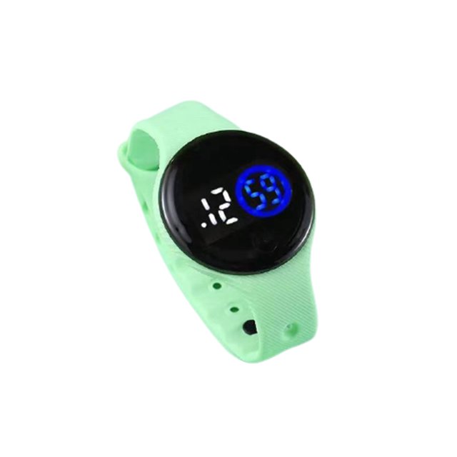 CAROOTU Kids Digital Touching Watch LED Display Round Dial Silicone Bracelet
