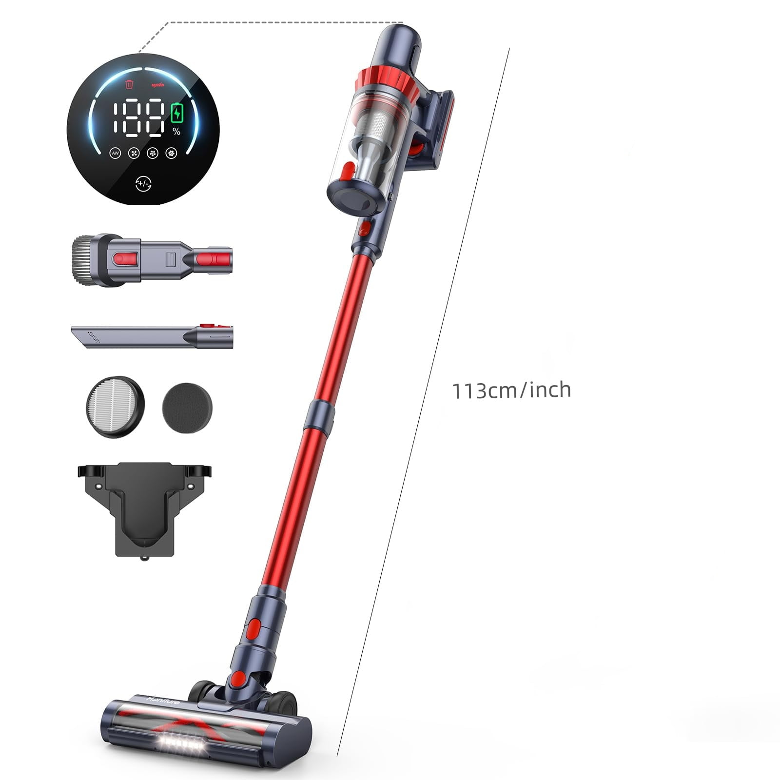 VC01 200㎡ Cordless Stick Vacuum Cleaners for Home MAX 38Kpa Carpet Floor Vacuum Cleaner