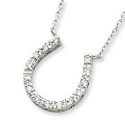 Sterling Silver Rhodium-plated CZ Horseshoe Necklace QQG2033-16