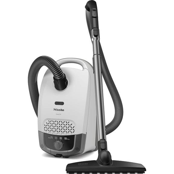 Miele Guard S1 Parquet Flex Bagged Canister Vacuum Cleaner with AirClean Plus Filter, Parquet Twister Brush, FiberTeQ Universal Floorhead & XL Flexible Crevice Tool – Brilliant White
