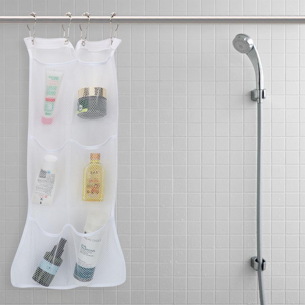 Quick Dry Hanging Shower Caddy College Bath Storage with 6 Pockets for College Dorm Rooms Bathroom FishMM Mesh Bath Organizers for Shower with Hook