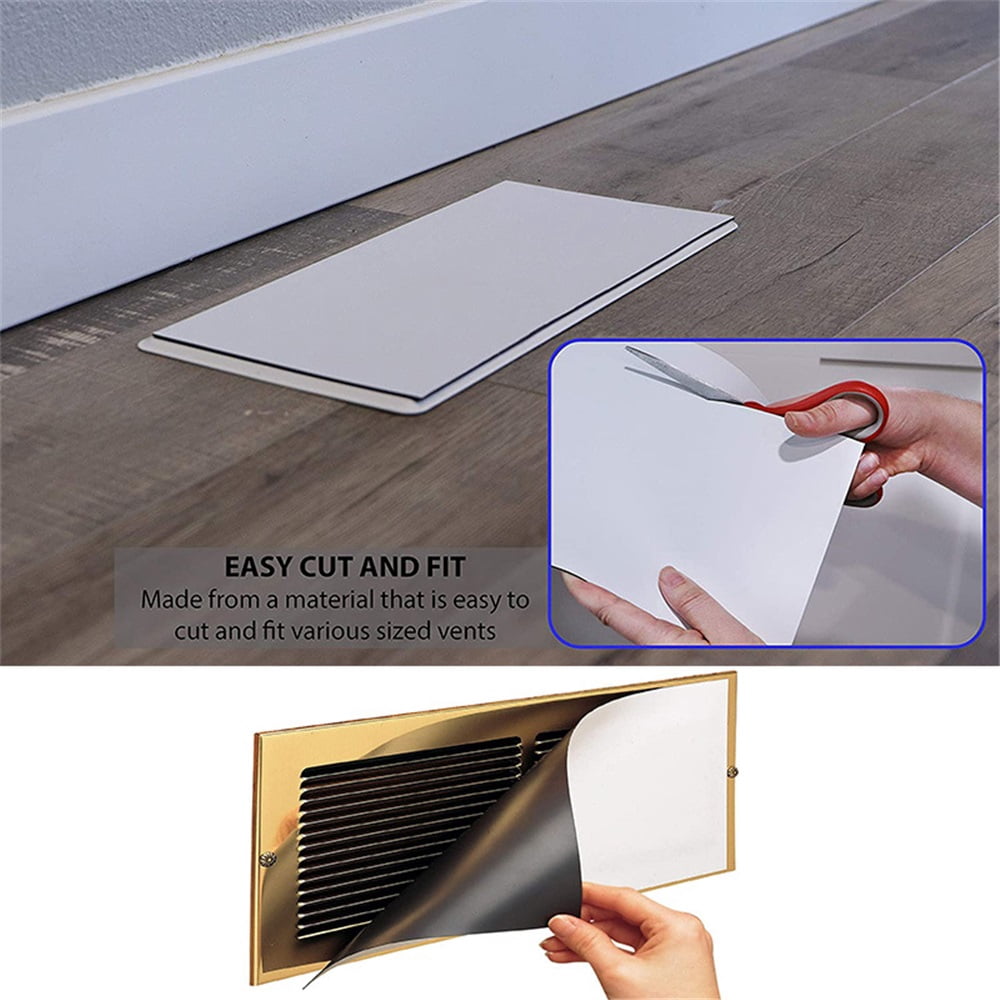 Magnetic Vent Covers (3-Pack), Flexible Floor Vent Cover, Cut to Size Air Vent Covers, Heat/AC Vent Covers for Home Ceiling Registers, 8" x 15.5" Vent Covers Magnet Wall/Ceiling Vent Cover
