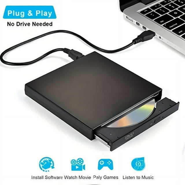 MesaSe USB 3.0 External DVD Drive - High-Speed CD/DVD Player Reader Recorder And Burner For Laptop And Computer - Plug And Play Compatible With Windows And Mac