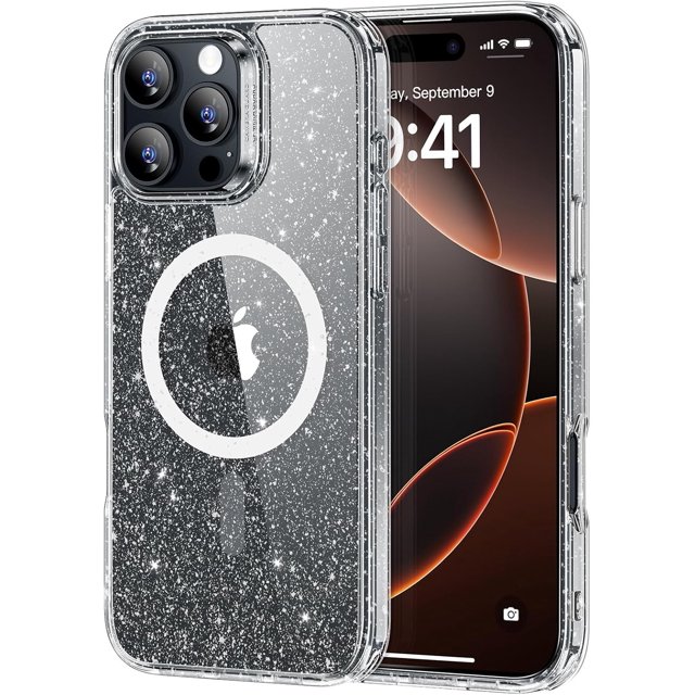 for iPhone 16 Pro Max Case, Compatible with MagSafe, Shockproof Military-Grade Protection, Magnetic Phone Case for iPhone 16 Pro Max, Classic Hybrid Case (HaloLock), Clear
