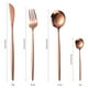 thumbnail image 3 of Juego de vajilla de oro rosa de 24 piezas, juego de cubiertos de acero inoxidable, espejo, cubiertos, cuchillo, tenedor, cuchara, vajilla, juego de cubiertos apto para lavavajillas oso de fresa Electrónica, 3 of 3