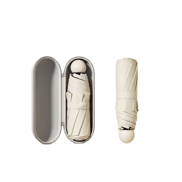 Mini paraguas de viaje con estuche - Paraguas compacto, ligero, con protección UV UPF 50+, resistente al viento y portátil para mujer.