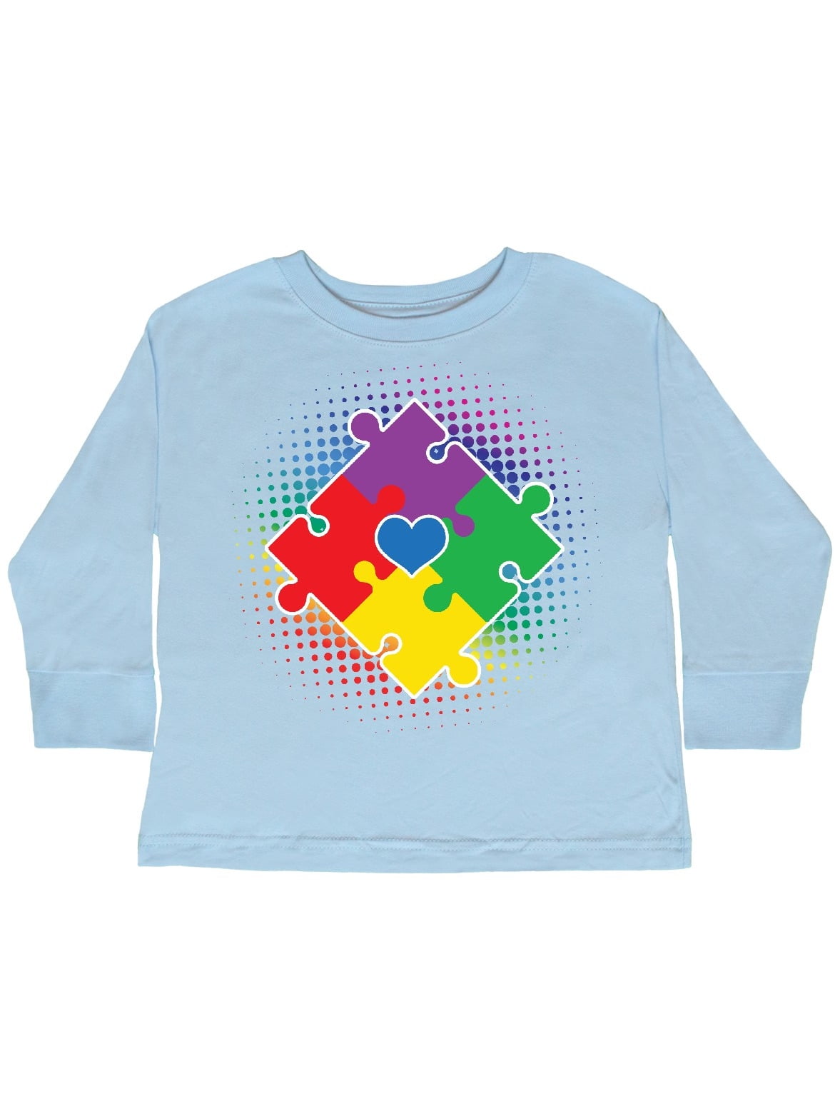 INKtastic Autism Awareness Puzzle Piece Toddler Long Sleeve TShirt