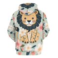 thumbnail image 3 of Cute Lion Floral Print 3d Sweatshirts Hoodie Fashion Casual Personality Men's Women Street Hoodie Pullovers Long Sleeve Comfortable Top, 3 of 6
