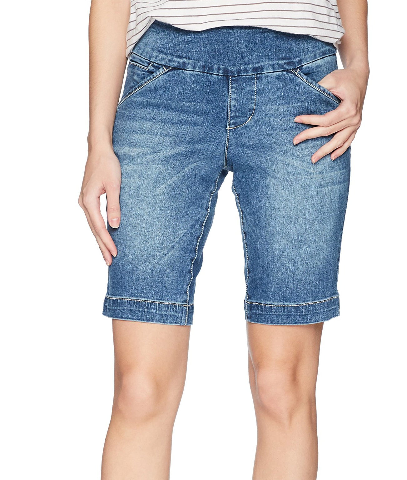 JAG Jeans - Womens Bermuda Ainsley Pull On Denim Shorts 0 - Walmart.com ...