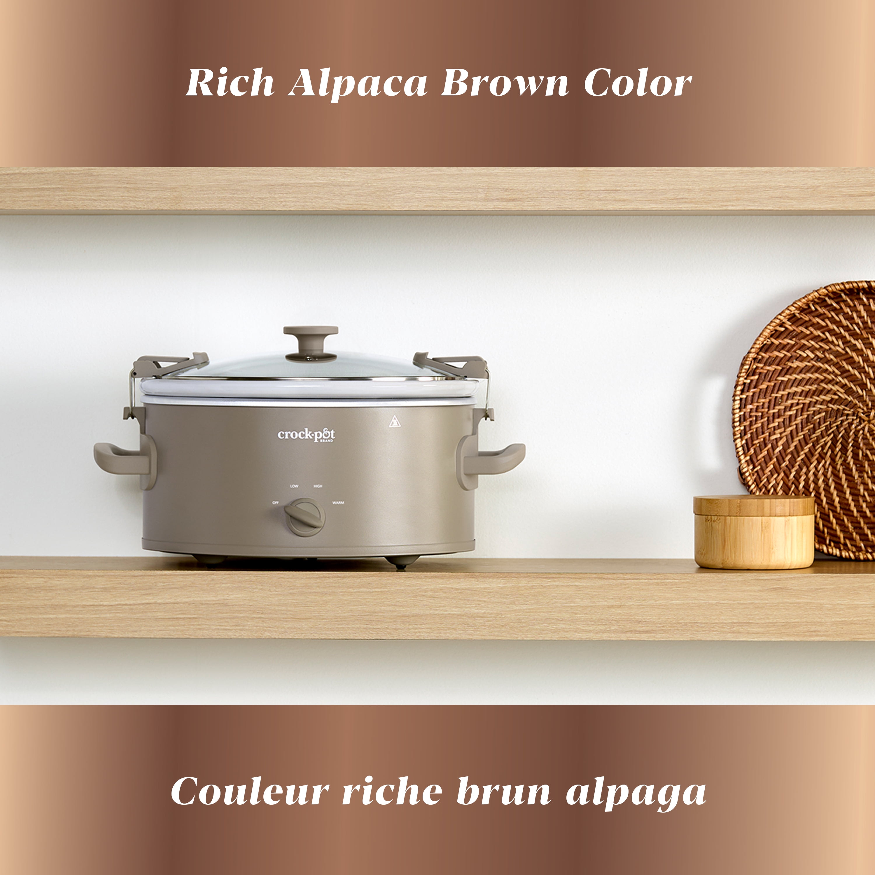 Crock-Pot Design Series 6-Quart Manual Slow Cooker, Alpaca Brown