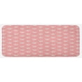 thumbnail image 1 of Swan Kitchen Mat, Hand Drawn Style White Birds on Coral Backdrop with Patterned Wings and Little Hearts, Plush Decorative Kitchen Mat with Non Slip Backing, 47" X 19", Multicolor, by Ambesonne, 1 of 1