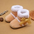 thumbnail image 7 of Baywell Baby Girl Plush Winter Snow Bowknot Boots Brown 7-12 Months, 7 of 7