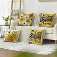 thumbnail image 2 of HAPPINESS Spring Summer Pillow Covers 18x18 inches, Farmhouse Flower Print Decorative Throw Pillow Covers 4 Piece Set, Cotton Linen Sofa Cushion Cover, Garden Patio Home Decor, 2 of 7