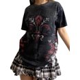 thumbnail image 3 of Springcmy Y2K Fairy Grunge Skull Shirts for Women Teens Girls Punk Graphic Baggy Tee Shirts Tops Halloween Clothes, 3 of 7