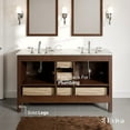 thumbnail image 5 of Eviva Stanton 60" Teak Transitional Double Sink Bathroom Vanity w/ White Carrara Top, 5 of 6