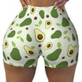 thumbnail image 2 of Honeii Green Avocado Print Women's Workout Shorts, Gym Shorts for Active Wear, Sports Shorts,Women's Running Shorts,Quick Dry Athletic Shorts-Small, 2 of 8