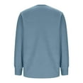 thumbnail image 5 of Women's Casual Crew Neck Sweatshirt Loose Soft Long Sleeve Pullover Tops Chest Pleated Velvet Top Blue M, 5 of 5