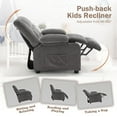 thumbnail image 6 of JONPONY Kids Recliner Chair,Push Back Toddler Recliner with Cup Holders & Side Pockets,Adjustable Footrest & Headrest Kids Sofa for Boys Girls 3+ Age Group, Grey, 6 of 12