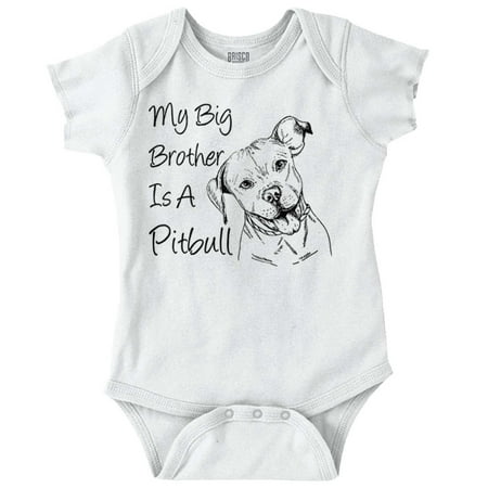 

My Big Brother is a Pitbull Dog Lover Newborn Baby Boy Girl Romper Brisco Brands