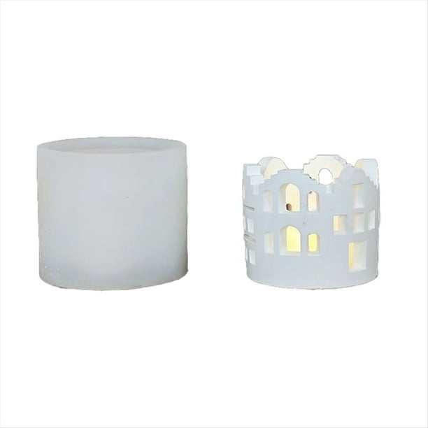 Molde de Silicona para Candelabro de Casa Hueca DIY, Molde para Candelabro de Yeso para Lámpara de Vela, Molde para Decoración de Ambientes B
