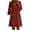 Red, variant on Iyufng Dresses for Women Casual Solid Color Cotton Linen Blend Dress V-Neck 3/4 Bell Sleeve Dress