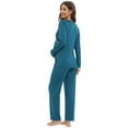thumbnail image 6 of WBQ Women's Maternity Nursing Pajama Set Long Sleeve Breastfeeding Top Tee Shirt & Pants Pregnancy Pjs Set, 6 of 7