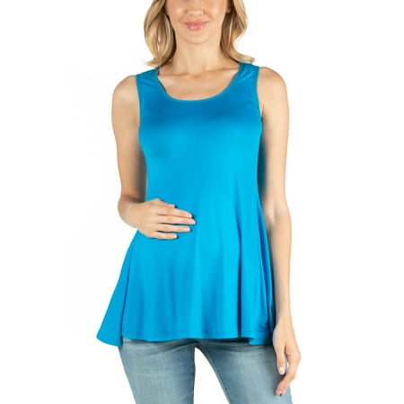 

24seven Comfort Apparel Scoop Neck Sleeveless Maternity Tank Top M011211 Made in USA